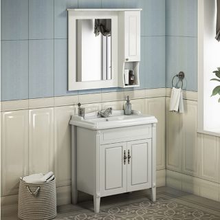 Comforty Тумба-умывальник "Палермо-80" белый глянец с раковиной Comforty 3380